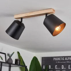 Luminaires Scandinaves-hofstein Plafonnier Caetanos Bois clair, 2 lumières