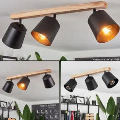 Luminaires Scandinaves-hofstein Plafonnier Caetanos Bois clair, 3 lumières