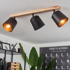 Luminaires Scandinaves-hofstein Plafonnier Caetanos Bois clair, 3 lumières
