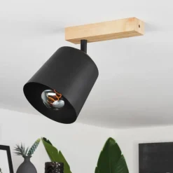 Lampes En Bois-hofstein Plafonnier Caetanos Écru, 1 lumière