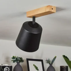 Lampes En Bois-hofstein Plafonnier Caetanos Écru, 1 lumière