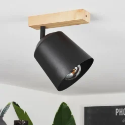 Lampes En Bois-hofstein Plafonnier Caetanos Écru, 1 lumière