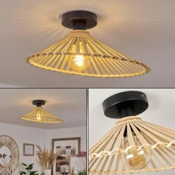 Style Boho-Chic-hofstein Plafonnier Callide Noir, 1 lumière