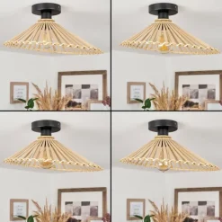 Style Boho-Chic-hofstein Plafonnier Callide Noir, 1 lumière