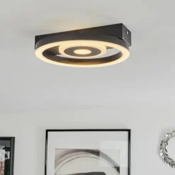 hofstein Plafonnier Canhoso LED Noir, 1 lumière