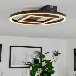 hofstein Plafonnier Canhoso LED Noir, 1 lumière