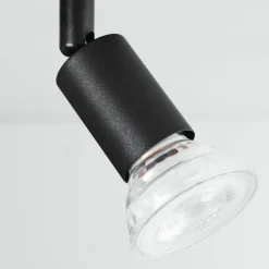 hofstein Plafonnier Castillo Bois foncé, Noir, 4 lumières