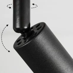 hofstein Plafonnier Castillo Bois foncé, Noir, 4 lumières