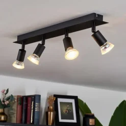 hofstein Plafonnier Castillo Noir, 4 lumières