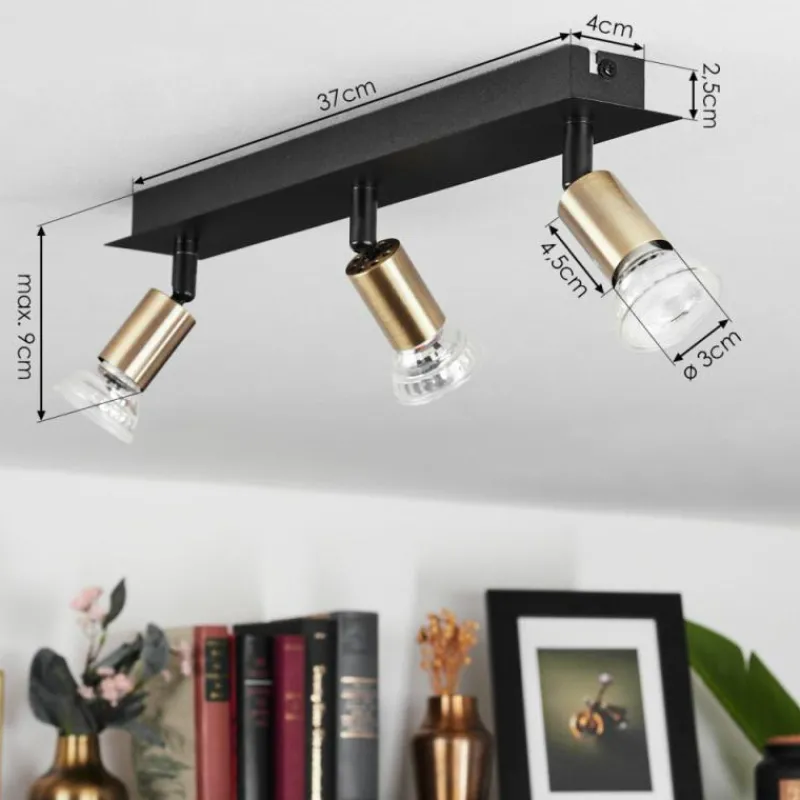 hofstein Plafonnier Castillo Noir, 3 lumières* Spots Et Projecteurs