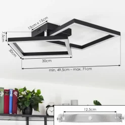 hofstein Plafonnier Cavareno LED Noir, 1 lumière* Éclairage Led