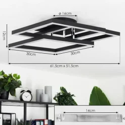 hofstein Plafonnier Cavareno LED Noir, 1 lumière* Éclairage Led