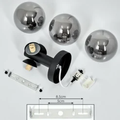 Suspension Verre Fumé-hofstein Plafonnier Cebola Noir, 3 lumières