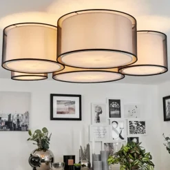 Lampes En Tissu-hofstein Plafonnier Cerdedo Blanc, 5 lumières