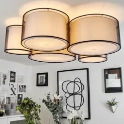 Lampes En Tissu-hofstein Plafonnier Cerdedo Blanc, 5 lumières