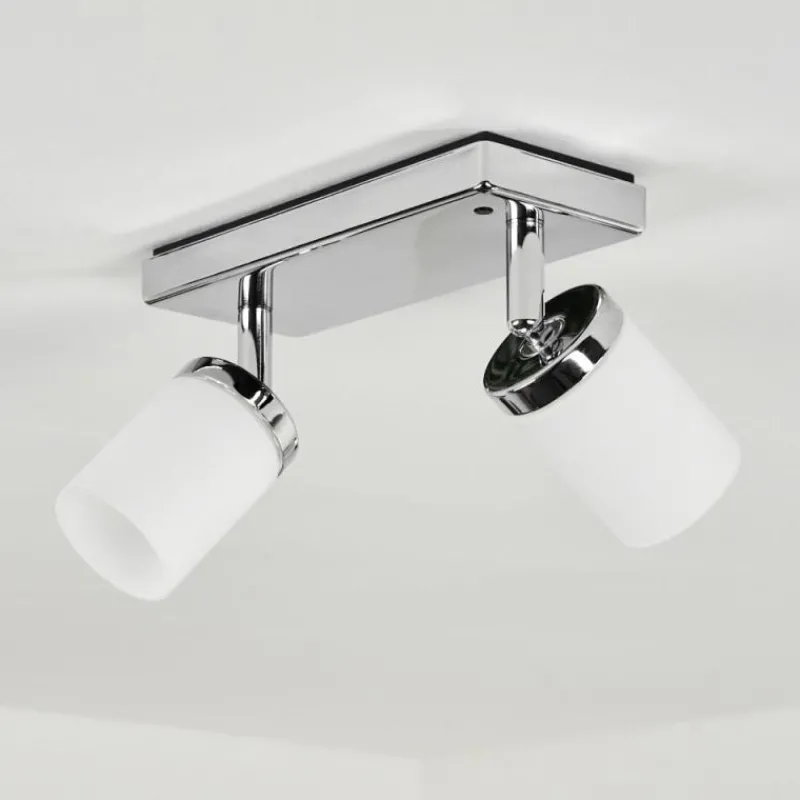 hofstein Plafonnier Cerejeiras LED Chrome, 2 lumières, Télécommandes, Changeur de couleurs