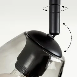 Suspension Verre Fumé-hofstein Plafonnier Chaiguao Noir, 2 lumières