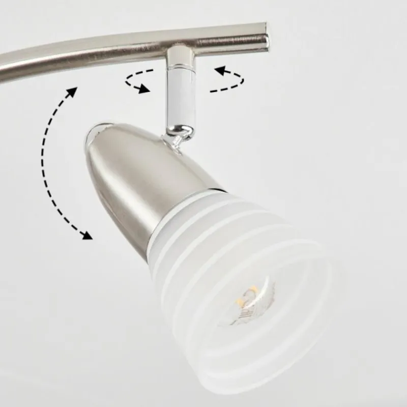 hofstein Plafonnier Chapod LED Chrome, Nickel mat, 6 lumières