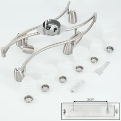 hofstein Plafonnier Chapod LED Chrome, Nickel mat, 6 lumières