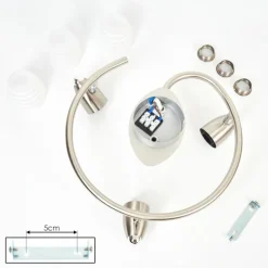 hofstein Plafonnier Chapod LED Nickel mat, 3 lumières