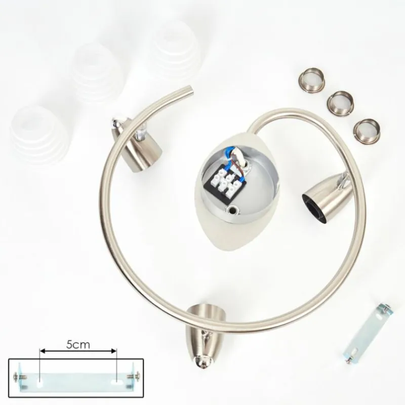 hofstein Plafonnier Chapod LED Nickel mat, 3 lumières