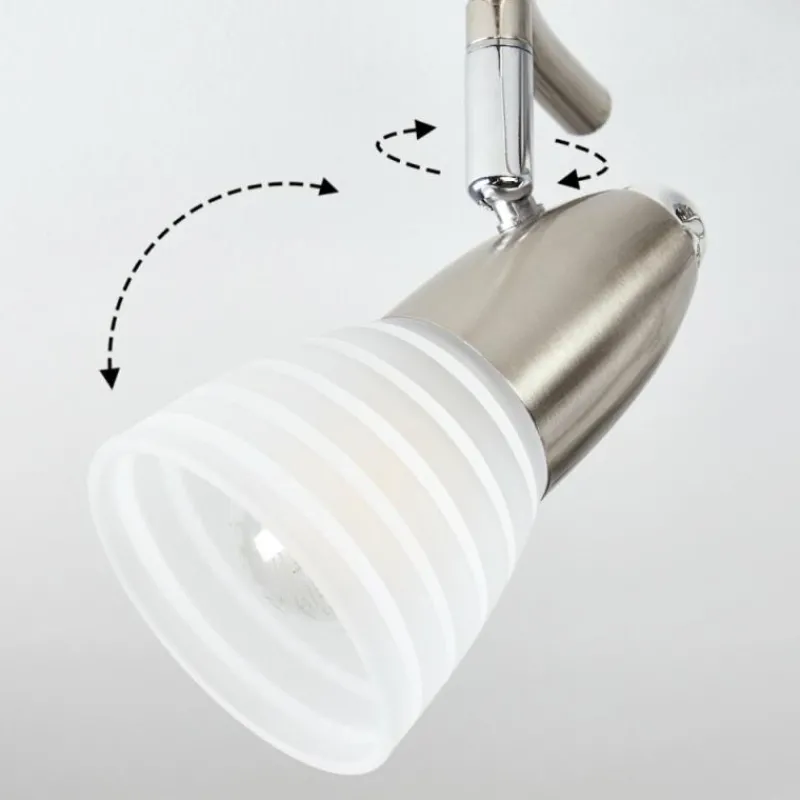 hofstein Plafonnier Chapod LED Nickel mat, 3 lumières