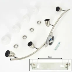 hofstein Plafonnier Chapod Nickel mat, 4 lumières