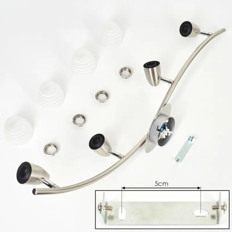 hofstein Plafonnier Chapod Nickel mat, 4 lumières