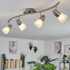 hofstein Plafonnier Chapod Nickel mat, 4 lumières