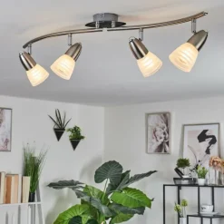 hofstein Plafonnier Chapod Nickel mat, 4 lumières