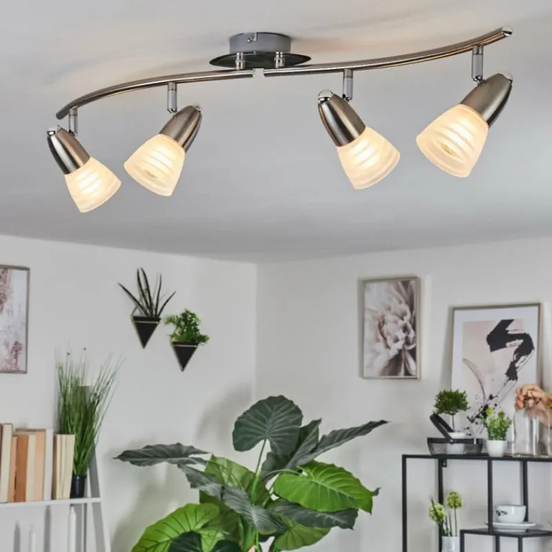 hofstein Plafonnier Chapod Nickel mat, 4 lumières