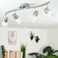 hofstein Plafonnier Chapod Nickel mat, 4 lumières