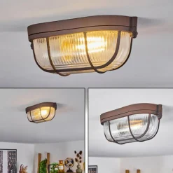 hofstein Plafonnier Chaquire Brun, Rouille, 1 lumière