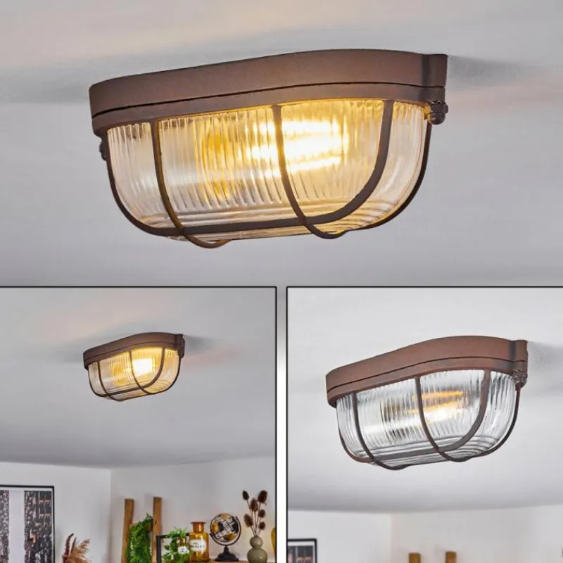 hofstein Plafonnier Chaquire Brun, Rouille, 1 lumière