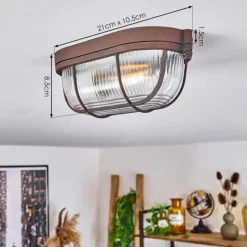 hofstein Plafonnier Chaquire Brun, Rouille, 1 lumière