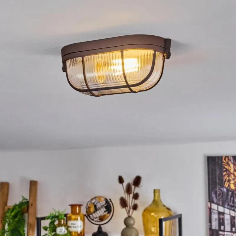 hofstein Plafonnier Chaquire Brun, Rouille, 1 lumière