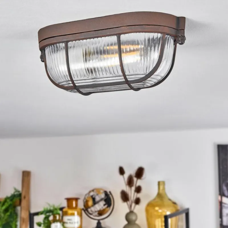 hofstein Plafonnier Chaquire Brun, Rouille, 1 lumière