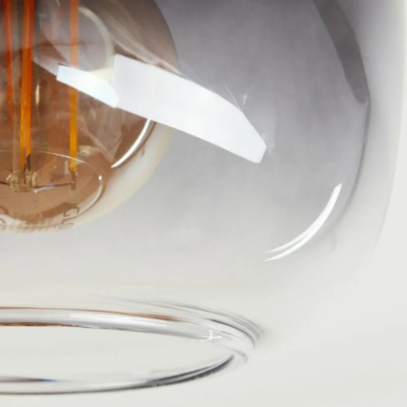 Suspension Verre Fumé-hofstein Plafonnier Chauplane Bois foncé, Noir, 4 lumières