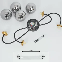 Lampes Art Déco-hofstein Plafonnier Chehalis Laiton, Noir, 4 lumières