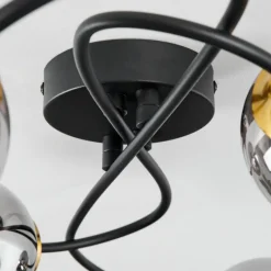 Lampes Art Déco-hofstein Plafonnier Chehalis Laiton, Noir, 4 lumières