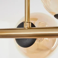 hofstein Plafonnier Chehalis LED Laiton, Noir, 9 lumières