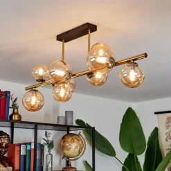 hofstein Plafonnier Chehalis LED Laiton, Noir, 9 lumières