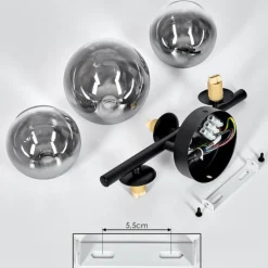 Suspension Verre Fumé-hofstein Plafonnier Chehalis Noir, 3 lumières