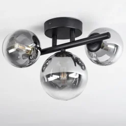 Suspension Verre Fumé-hofstein Plafonnier Chehalis Noir, 3 lumières