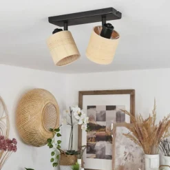 Luminaires Scandinaves-hofstein Plafonnier Chenevrey Noir, 2 lumières