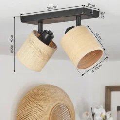 Luminaires Scandinaves-hofstein Plafonnier Chenevrey Noir, 2 lumières