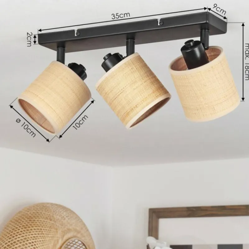 Luminaires Scandinaves-hofstein Plafonnier Chenevrey Noir, 3 lumières