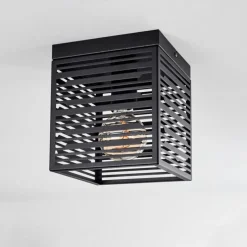 Lampes Industrielles-hofstein Plafonnier Cire Noir, 1 lumière