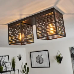 Lampes Industrielles-hofstein Plafonnier Cire Noir, 2 lumières