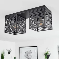 Lampes Industrielles-hofstein Plafonnier Cire Noir, 2 lumières